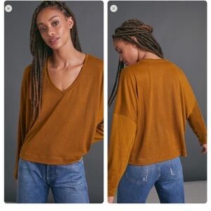 Anthropologie Mustard Long Sleeve Top
